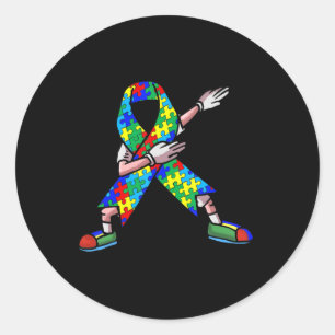 Adesivo Autismo Sensibilização Crianças Dabbing Quebra-cab