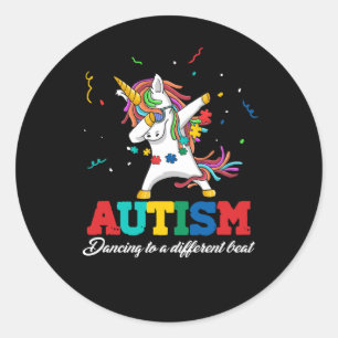 Adesivo Autismo Sensibilização Dabbing Unicorn Dancing Que