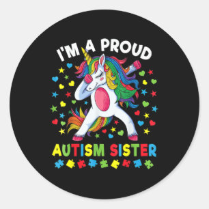 Adesivo Autismo Sensibilização Dabbing Unicorn Proud Autis