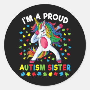Adesivo Autismo Sensibilização Dabbing Unicorn Proud Autis