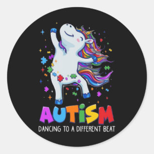 Adesivo Autismo Sensibilização Dabbing Unicorn Quebra-cabe