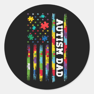 Adesivo Autismo Sensibilização do Pai American Flag USA Qu