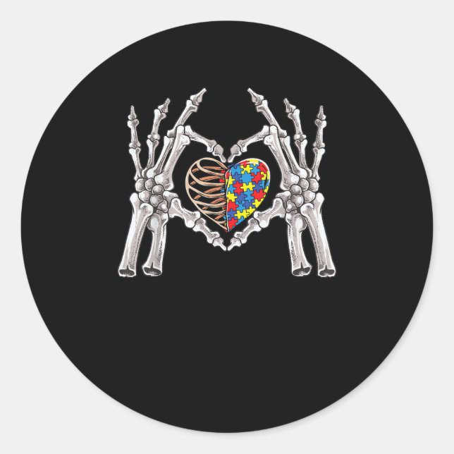 Adesivo Autismo Sensibilização Gótica Autismo Quebra-cabeç (Frente)