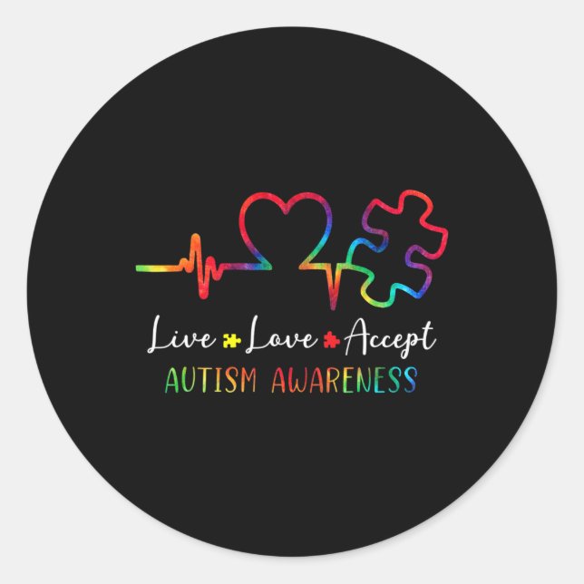 Adesivo Autismo Sensibilização Mulheres Crianças Vivem Amo (Frente)