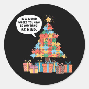 Adesivo Autismo Sensibilização Natal Seja gentil Xmas P