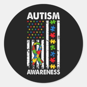 Adesivo Autismo Sensibilização Quebra-cabeça de Bandeira A