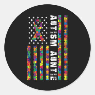 Adesivo Autismo Tia Americana Flag Autism - Presente de Co