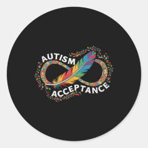 Adesivo Autismo Vermelho em vez de Infinito Símbolo Autist