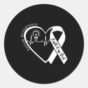 Adesivo Autismo - Vermelho em vez disso - Aceitação sem Co