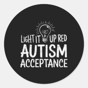 Adesivo Autismo - Vermelho em vez disso - Aceitação sem Co