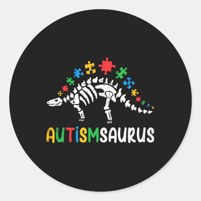 Adesivo Autismsaurus Dinossaur Boys Crianças Toddler Autis (Frente)
