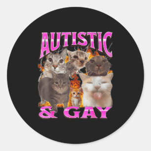 Adesivo Autista E Gay Meme De Gato Engraçado Gráfico De Bo