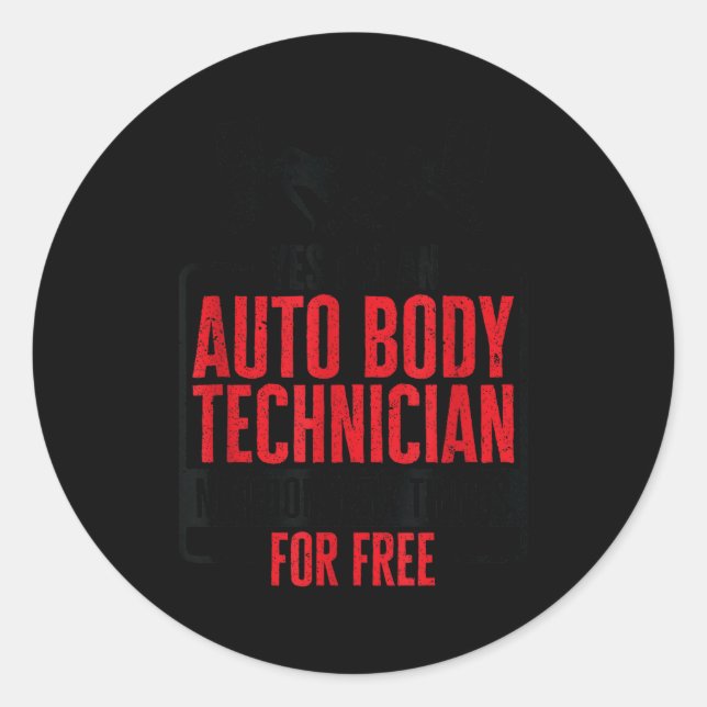 Adesivo Auto Body Technician Vehicle Repair Car Maintenanc (Frente)