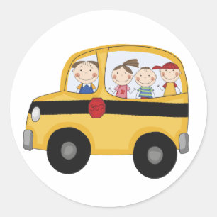 Adesivo Auto escolar com t-shirt e presentes dos miúdos