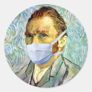 Adesivo Auto-retrato de Vincent Van Gogh com máscara falsi