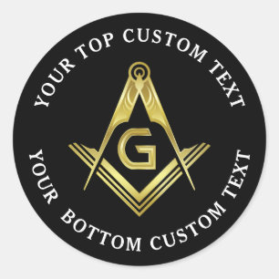 Adesivo Autoadesivos Masônicos Redondos   Praça Dourada 