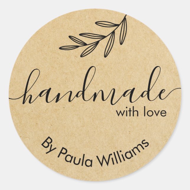 Adesivo Autoadesivos para Empresas de Script Manuscrito (Frente)