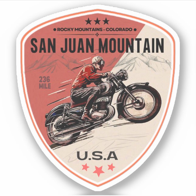 Adesivo Autociclo do Colorado Scenic Byway San Juan Skyway (Frente)
