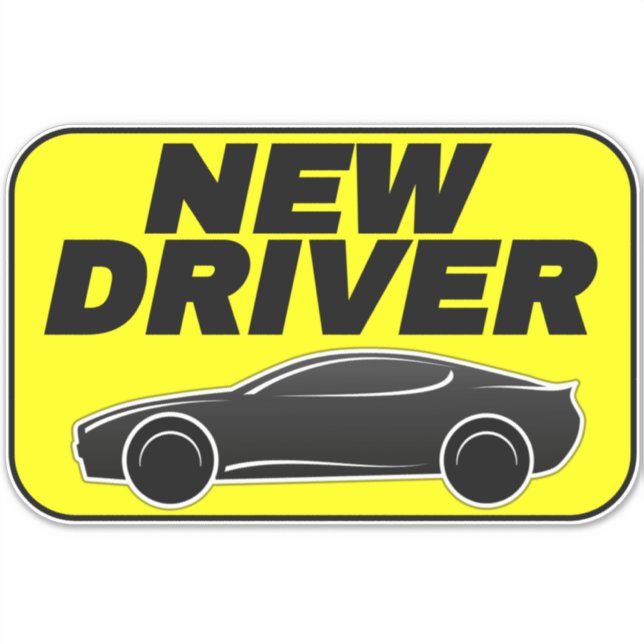 Adesivo Autocolante amarelo moderno (novo driver estudanti (Frente)