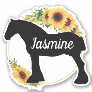Adesivo Autocolante de cavalo com nome personalizado 