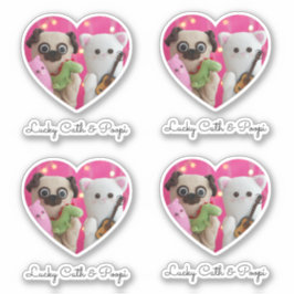 Adesivo Autocolante de fotos de coração simples e elegante