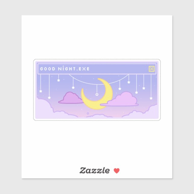Adesivo autocolante de janela pop-up Goodnight.exe (Folha)