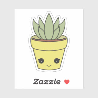 Adesivo Autocolante de Kawaii Cactus
