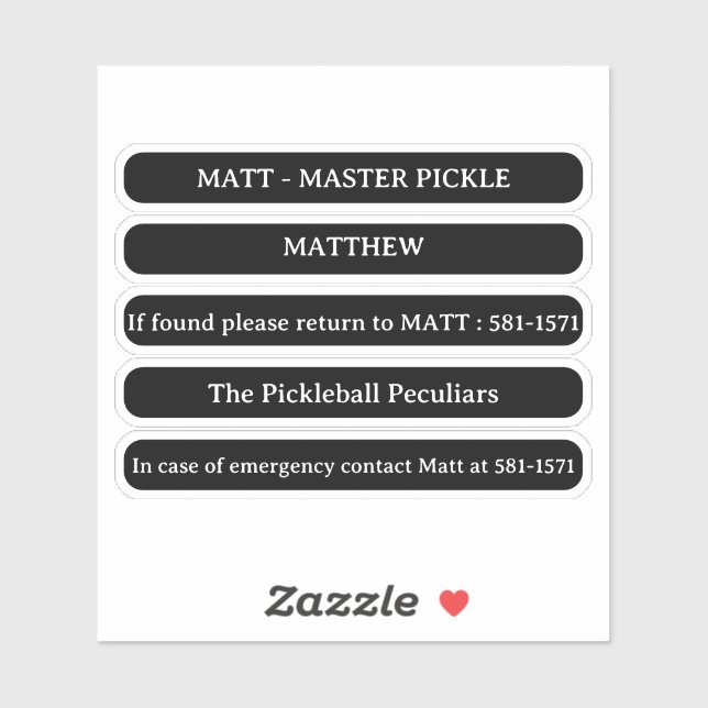 Adesivo Autocolante De Nome Personalizado Para Borda De Se (Folha)