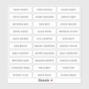 Adesivo Autocolante de nomes de hóspedes modernos transpa