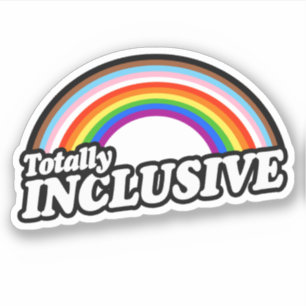 Adesivo Autocolante de Orgulho Totalmente Inclusivo