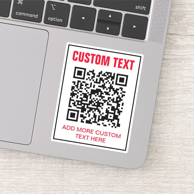 Adesivo Autocolante de texto e código QR personalizado (Detalhe)