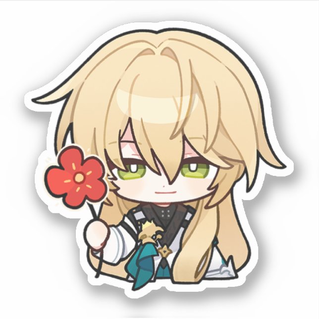 Adesivo Autocolante do Honkai Star Chibi Luocha (Frente)