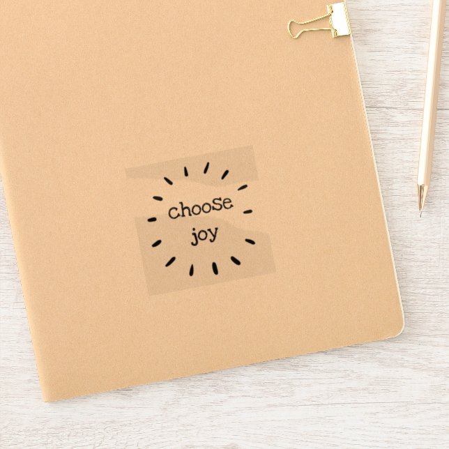 Adesivo Autocolante preto "Choose Joy" transparente (Notebook)