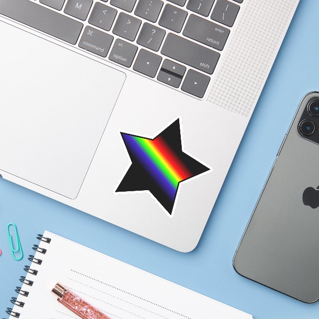 Adesivo Autocolante Pride Star (Notebook com iPhone)