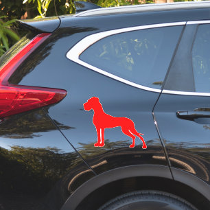 Adesivo Autocolante vermelho silhueta Dogue Alemão Sticker