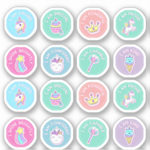 Adesivo Autocolantes de Afirmação Coloridos