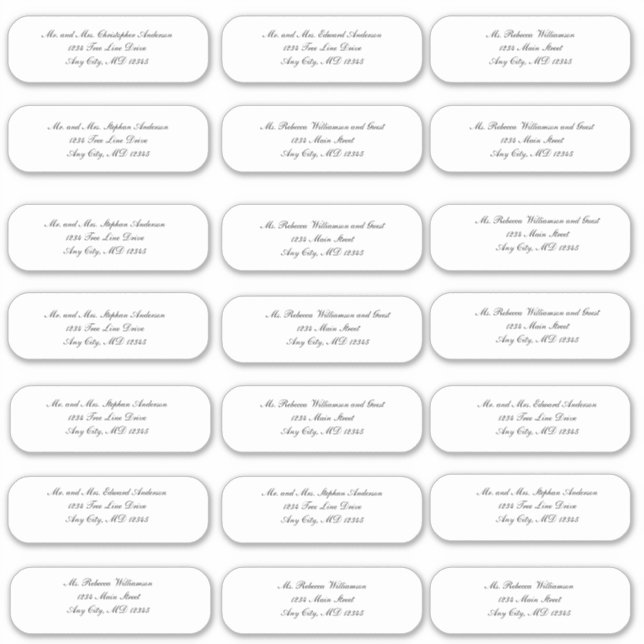 Adesivo Autocolantes de Envelope de Casamento de Script El (Frente)