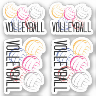 Adesivo Autocolantes de recorte personalizado Neon Volleyb