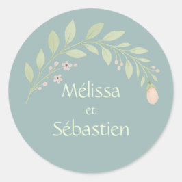 Adesivo Autocollant carte-retour mariage, cadeau floral