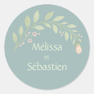 Adesivo Autocollant carte-retour mariage, cadeau floral