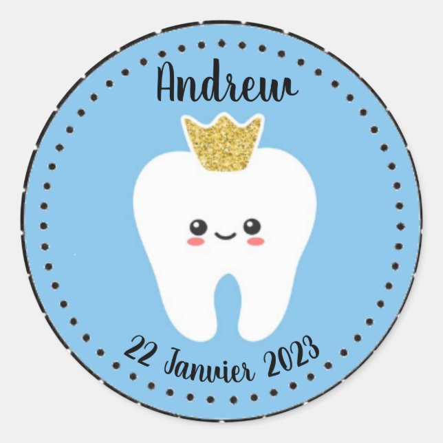 Adesivo Autocollant personnalisé Première Dent Bébé Garçon (Frente)