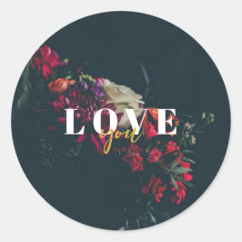 Adesivo Autocollant Rond Élégant – Romantique Floral