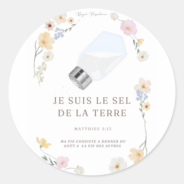 Adesivo Autocollants  "Je suis le sel de la Terre" (Frente)