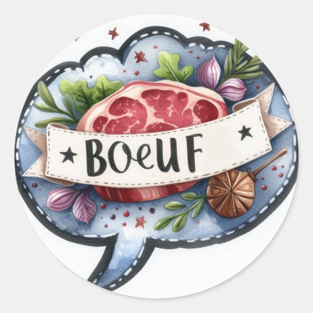 Adesivo Autocollants ronds classiques (Boeuf) (Frente)