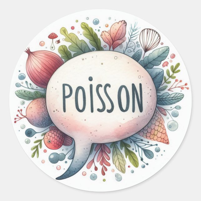Adesivo Autocollants ronds classiques (Poisson) (Frente)