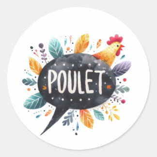 Adesivo Autocollants ronds classiques (Poulet)