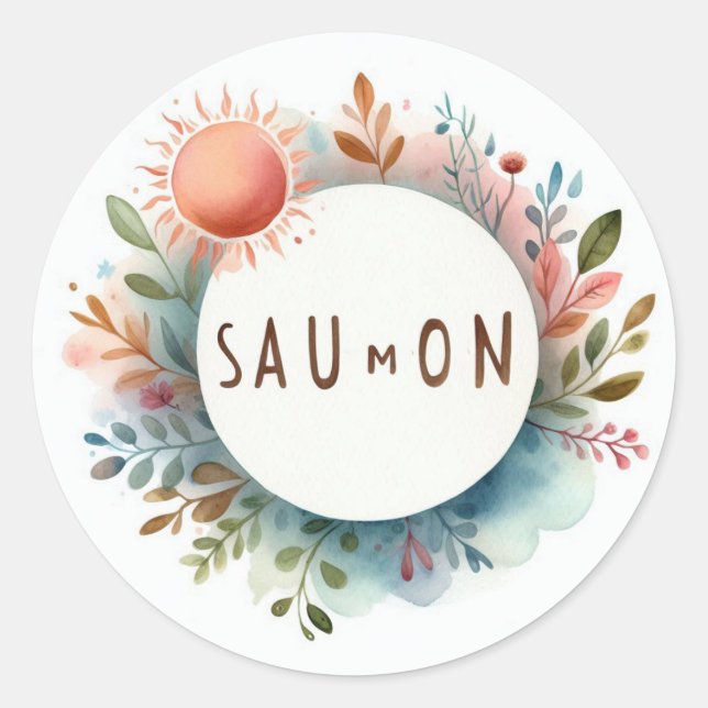 Adesivo Autocollants ronds classiques (Saumon) (Frente)