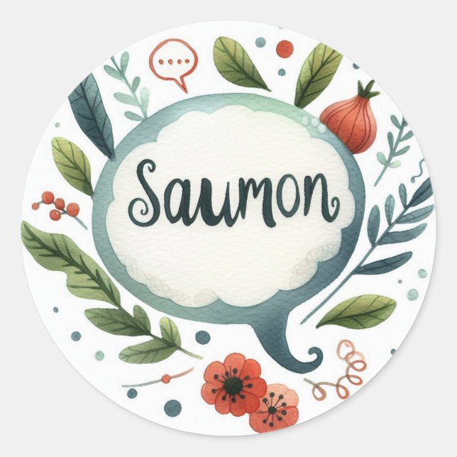 Adesivo Autocollants ronds classiques (Saumon) (Frente)