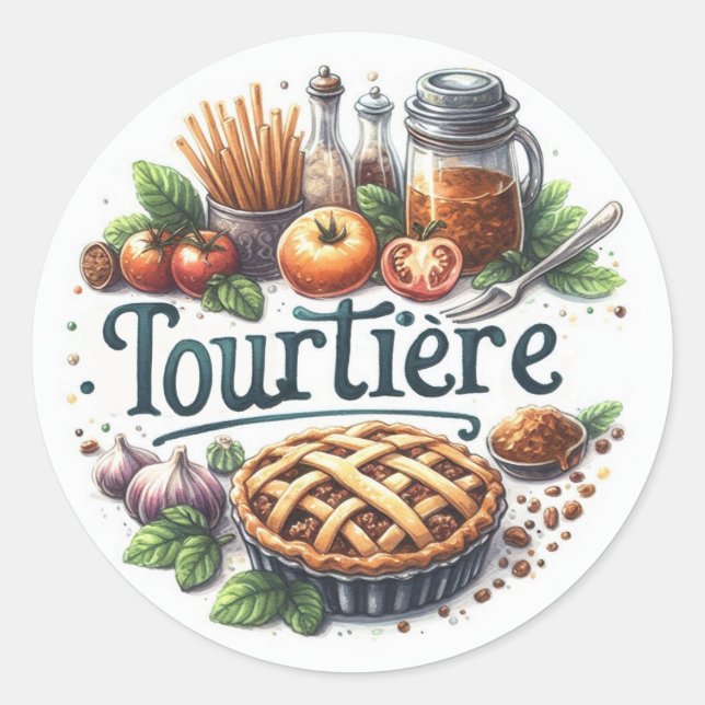 Adesivo Autocollants ronds classiques (Tourtière) (Frente)