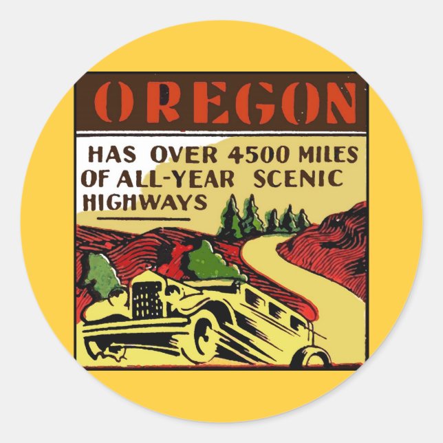 Adesivo Autoestradas Cênicas de viagem Oregon (Frente)